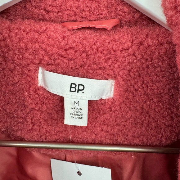 BP Pink Teddy Fleece Pea Coat Size Medium - Picture 4 of 6